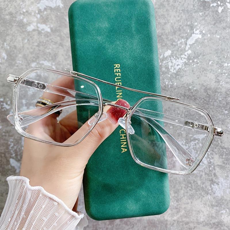 แว่นตาปรับแสงออโต้ รุ่น 0039Auto ทรงเหลี่ยมมีคานสุดเท่ใส่สวย Photochromic blue filter เลนส์เปลี่ยนสีได้เมื่อออกแดด กรอบโลหะ มีให้เลือก4สี ไม่รวมอุปกรณ์