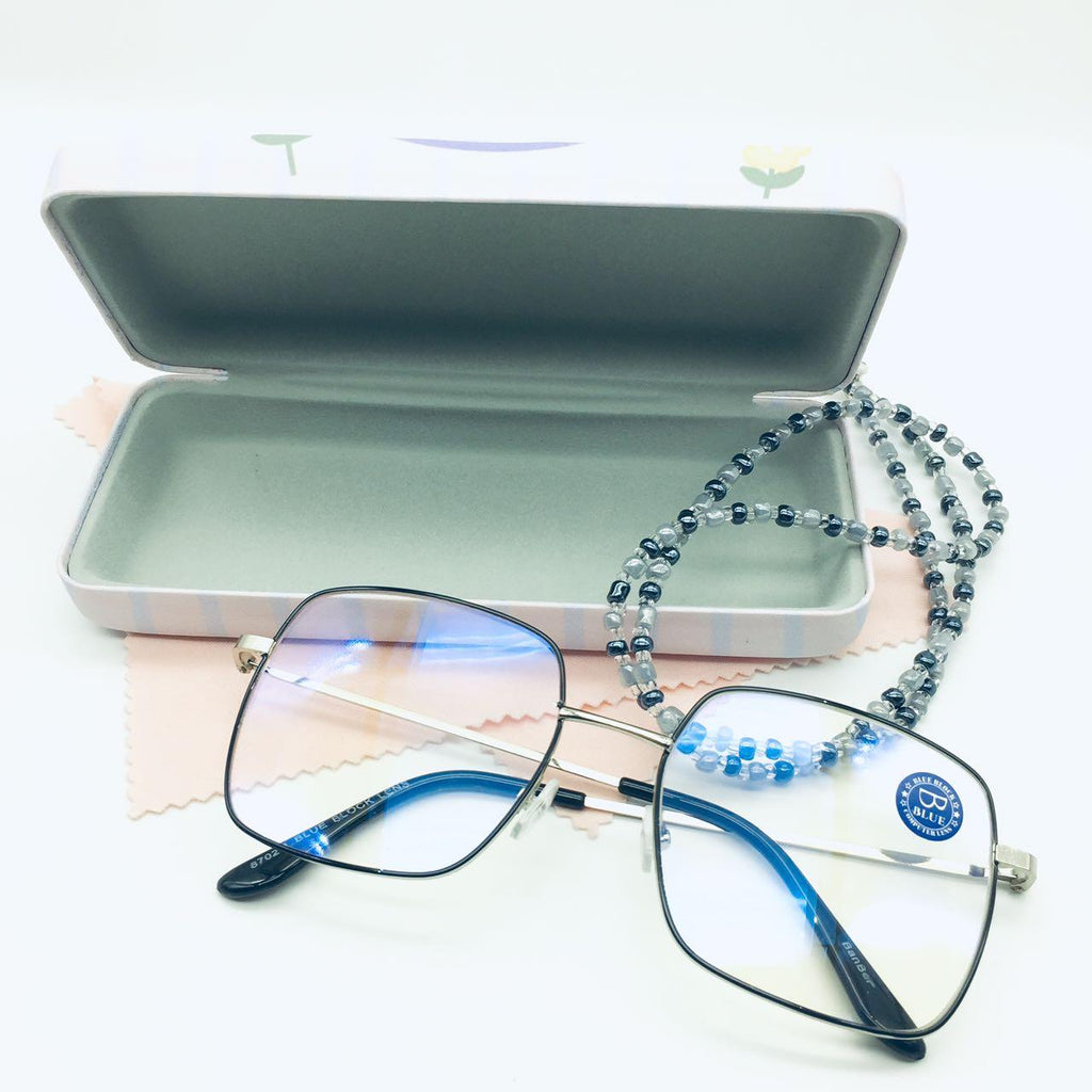 แว่นตากรองแสง รุ่น 8702-1 กรอบโลหะ มีให้เลือก6สี เลนส์BlueBlockกรองแสงสีฟ้า ปกป้องดวงตาจากแสงคอมพิวเตอร์ ไม่รวมอุปกรณ์