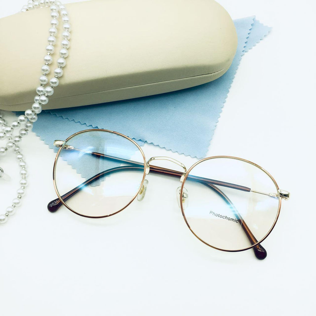 แว่นตาปรับแสง Photochromic blue filter เลนส์เปลี่ยนสีได้เมื่อออกแดด รุ่น 2001Auto กรอบโลหะ มีให้เลือก10 สี ไม่รวมอุปกรณ์