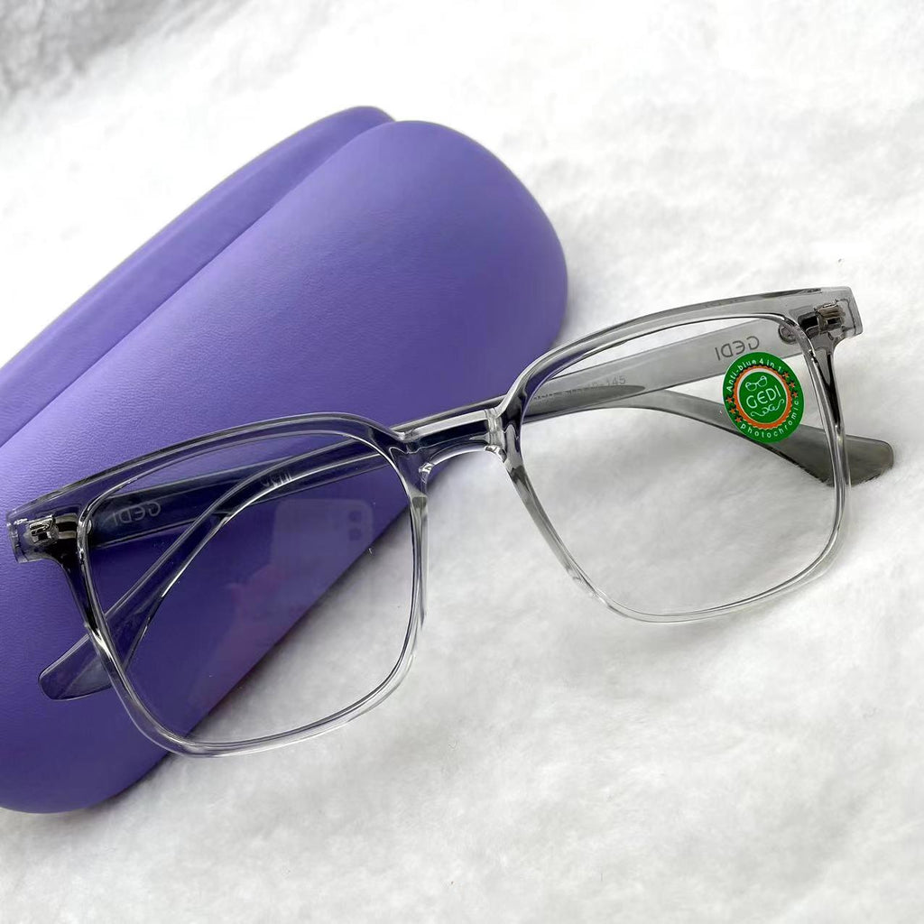 แว่นตาปรับแสงออโต้ รุ่น 2518Auto ทรงเหลี่ยมงานเข้าใหม่สีสวยใส่สวยมาก Photochromic blue filter เลนส์เปลี่ยนสีได้เมื่อออกแดด กรอบพลาสติก มีให้เลือก5สี ไม่รวมอุปกรณ์