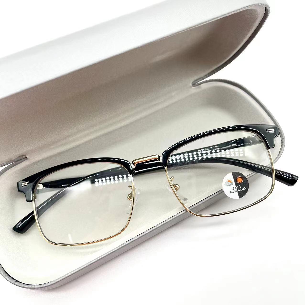 แว่นตาปรับแสงออโต้ รุ่น 2990Auto ทรงเหลี่ยมกรอบพลาสติก+โลหะ Photochromic blue filter เลนส์เปลี่ยนสีได้เมื่อออกแดด มีให้เลือก2สี ไม่รวมอุปกรณ์