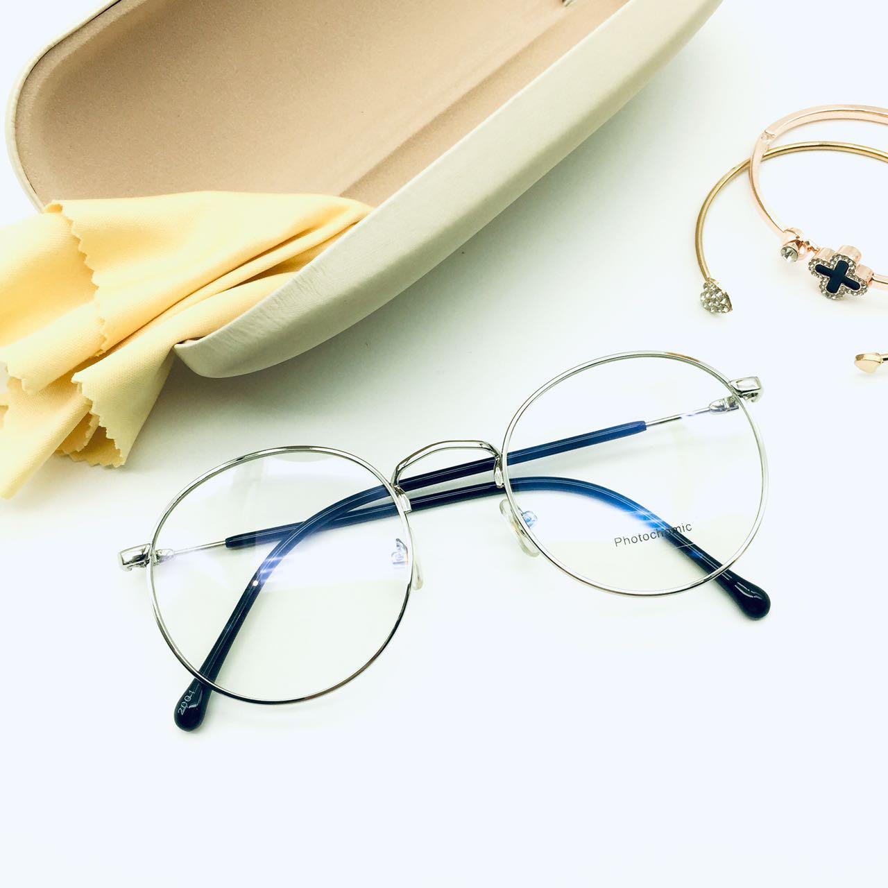 แว่นตาปรับแสง Photochromic blue filter เลนส์เปลี่ยนสีได้เมื่อออกแดด รุ่น 2001Auto กรอบโลหะ มีให้เลือก10 สี ไม่รวมอุปกรณ์