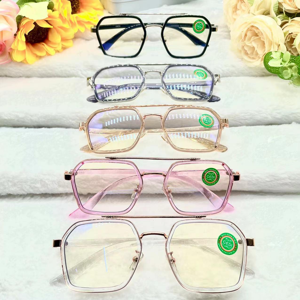 แว่นตาปรับแสงแฟชั่น สายตาปกติ รุ่น 2225Auto ออกแดดเปลี่ยนสีได้กรองแสงสีฟ้า Photochromic blue filter