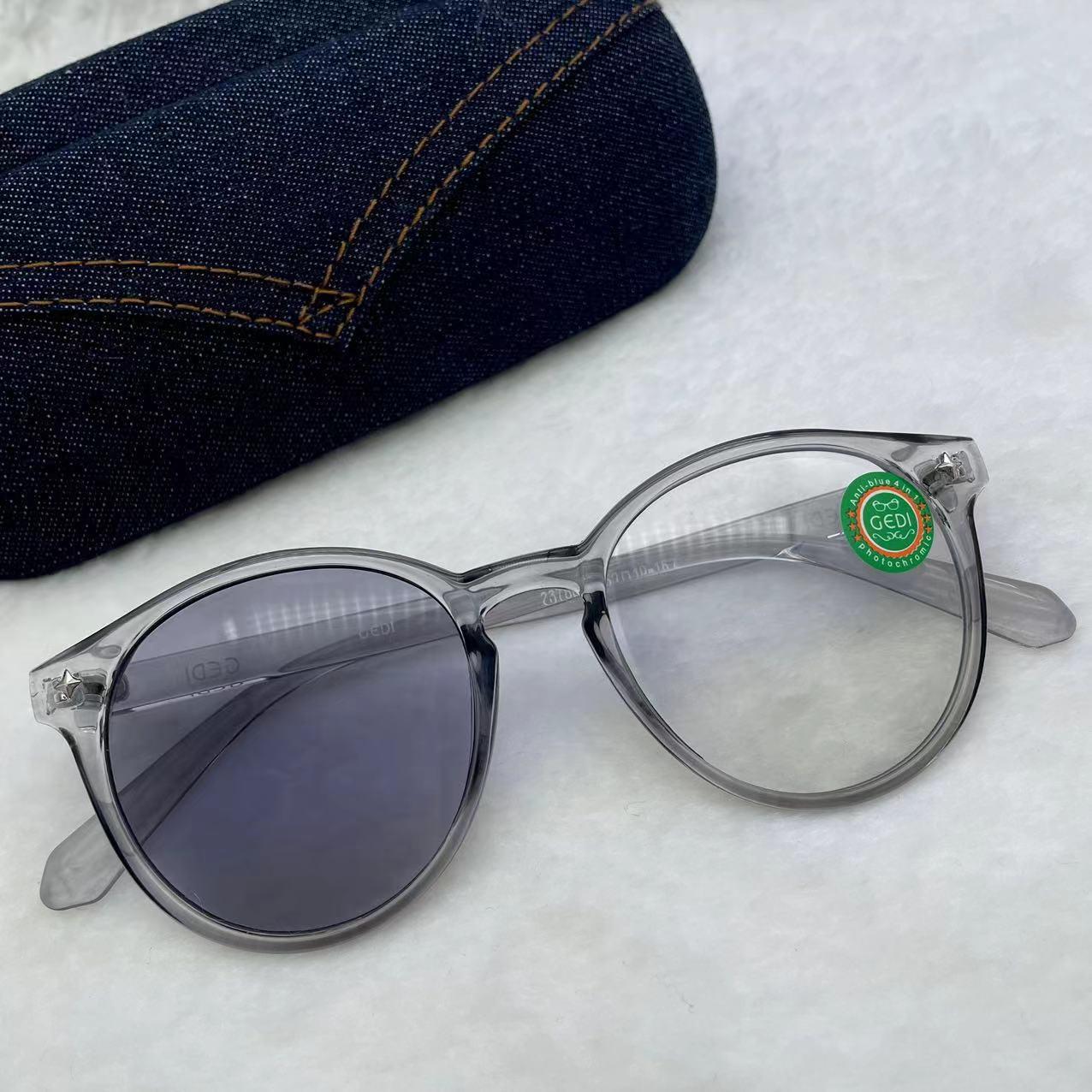 แว่นตาปรับแสงออโต้ รุ่น 2378Auto ทรงหยดน้ำใหญ่งานเข้าใหม่สีสวยใส่สบาย Photochromic blue filter เลนส์เปลี่ยนสีได้เมื่อออกแดด กรอบพลาสติก มีให้เลือก5สี ไม่รวมอุปกรณ์