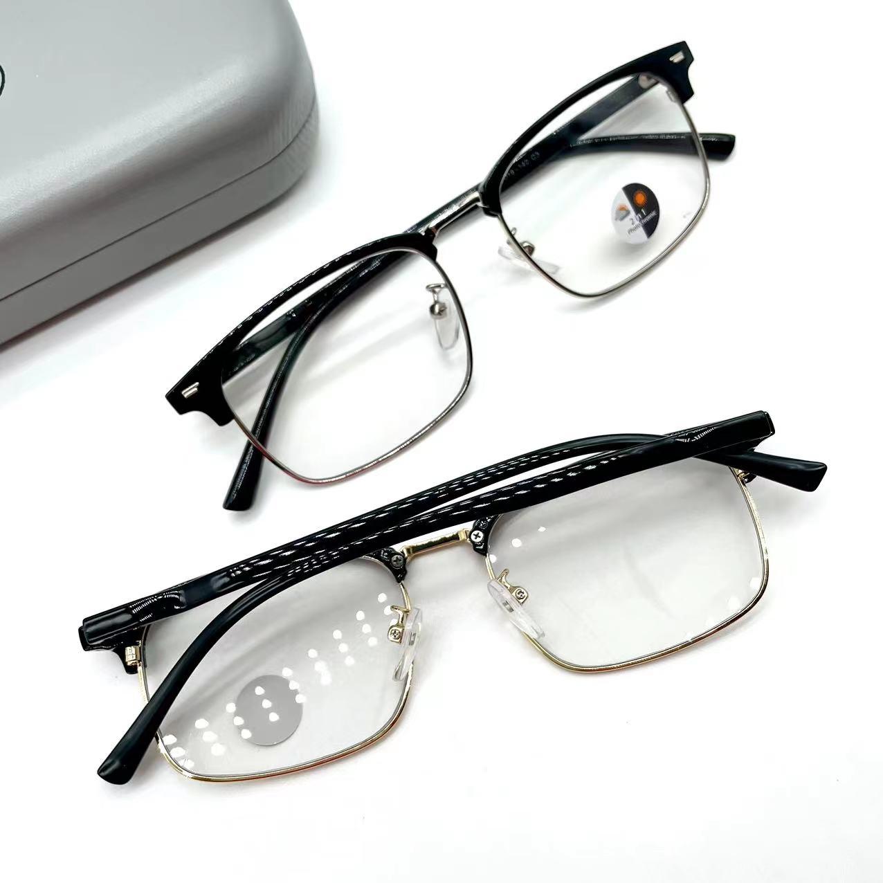 แว่นตาปรับแสงออโต้ รุ่น 2990Auto ทรงเหลี่ยมกรอบพลาสติก+โลหะ Photochromic blue filter เลนส์เปลี่ยนสีได้เมื่อออกแดด มีให้เลือก2สี ไม่รวมอุปกรณ์