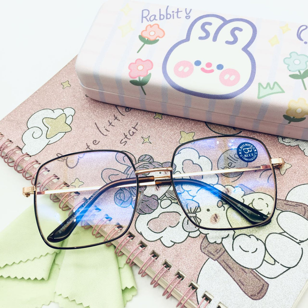 แว่นตากรองแสง รุ่น 8702-1 กรอบโลหะ มีให้เลือก6สี เลนส์BlueBlockกรองแสงสีฟ้า ปกป้องดวงตาจากแสงคอมพิวเตอร์ ไม่รวมอุปกรณ์