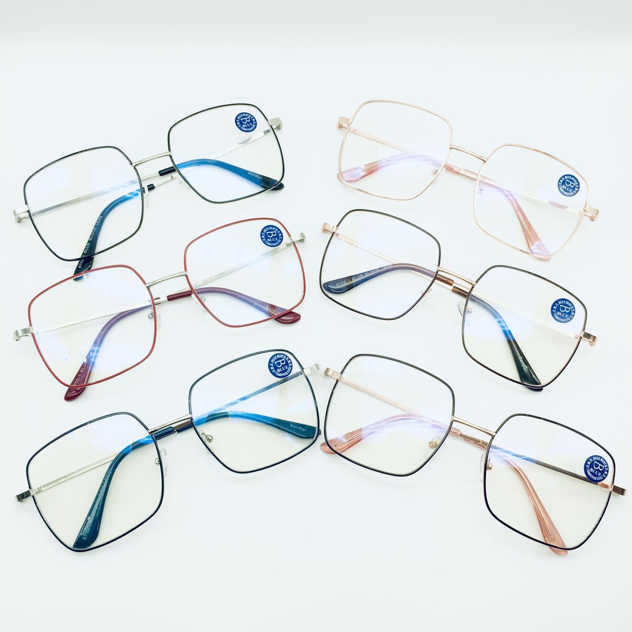 แว่นตากรองแสง รุ่น 8702-1 กรอบโลหะ มีให้เลือก6สี เลนส์BlueBlockกรองแสงสีฟ้า ปกป้องดวงตาจากแสงคอมพิวเตอร์ ไม่รวมอุปกรณ์