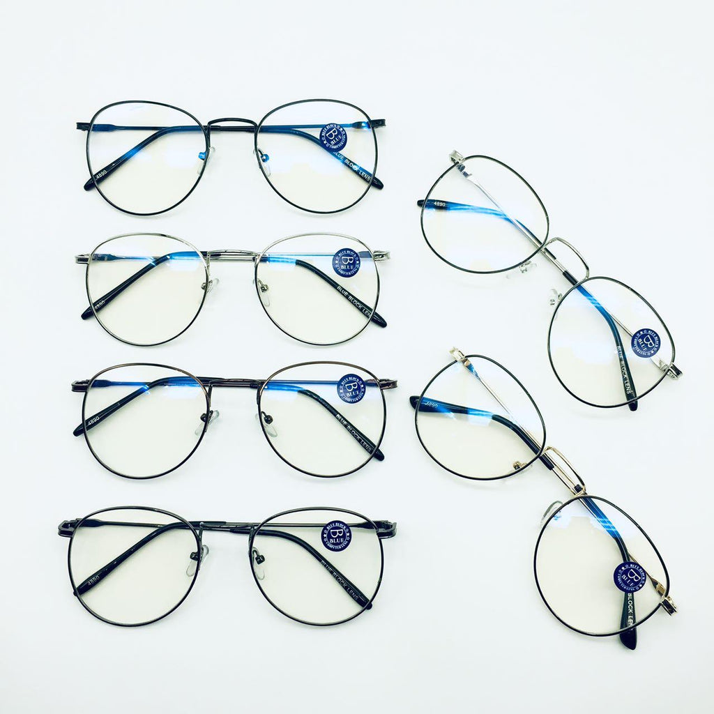 แว่นตากรองแสง รุ่น 4890 กรอบโลหะ มีให้เลือก6สี เลนส์BlueBlockกรองแสงสีฟ้า ปกป้องดวงตาจากแสงคอมพิวเตอร์ ไม่รวมอุปกรณ์