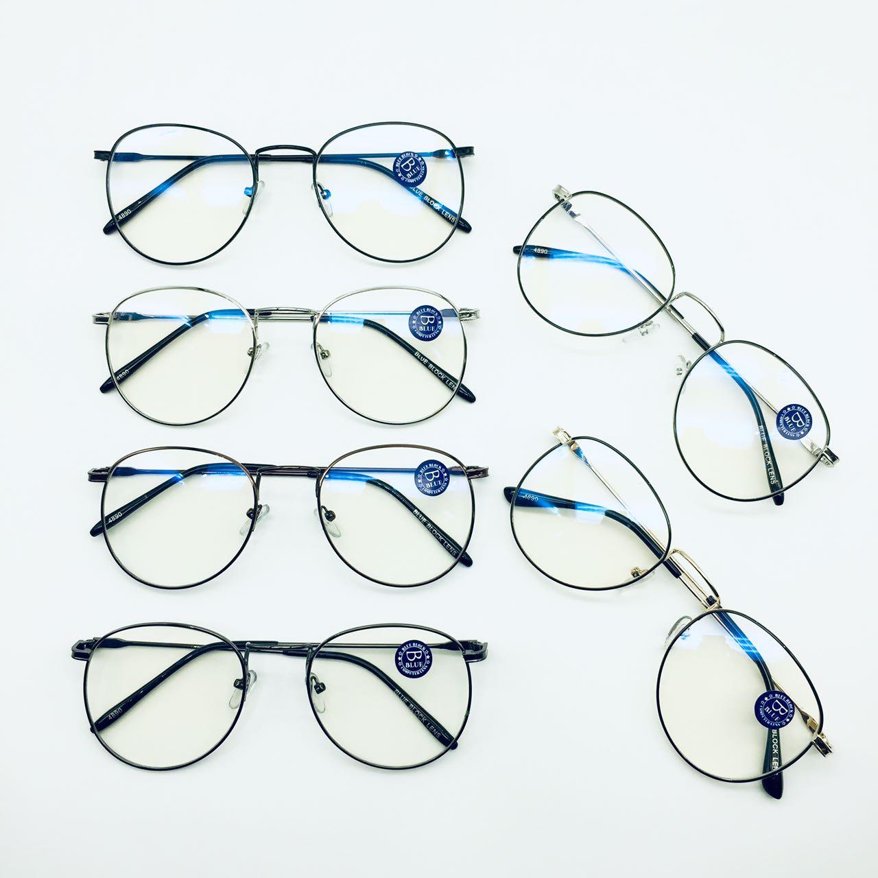 แว่นตากรองแสง รุ่น 4890 กรอบโลหะ มีให้เลือก6สี เลนส์BlueBlockกรองแสงสีฟ้า ปกป้องดวงตาจากแสงคอมพิวเตอร์ ไม่รวมอุปกรณ์