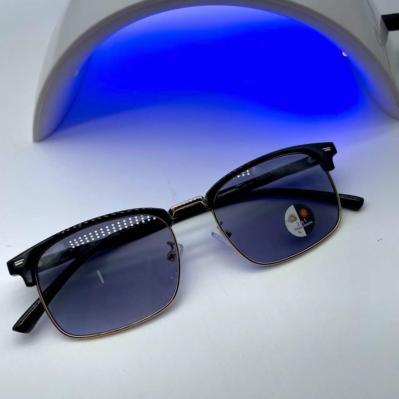 แว่นตาปรับแสงออโต้ รุ่น 2990Auto ทรงเหลี่ยมกรอบพลาสติก+โลหะ Photochromic blue filter เลนส์เปลี่ยนสีได้เมื่อออกแดด มีให้เลือก2สี ไม่รวมอุปกรณ์
