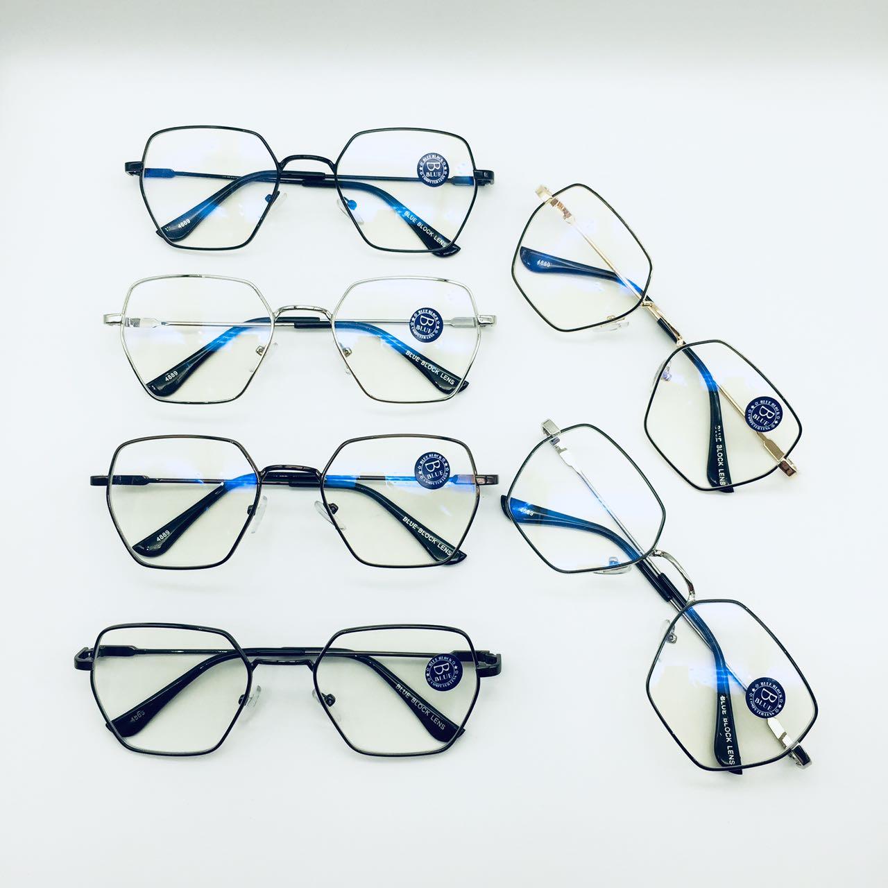 แว่นตากรองแสง รุ่น 4889 กรอบโลหะ มีให้เลือก6สี เลนส์BlueBlockกรองแสงสีฟ้า ปกป้องดวงตาจากแสงคอมพิวเตอร์ ไม่รวมอุปกรณ์