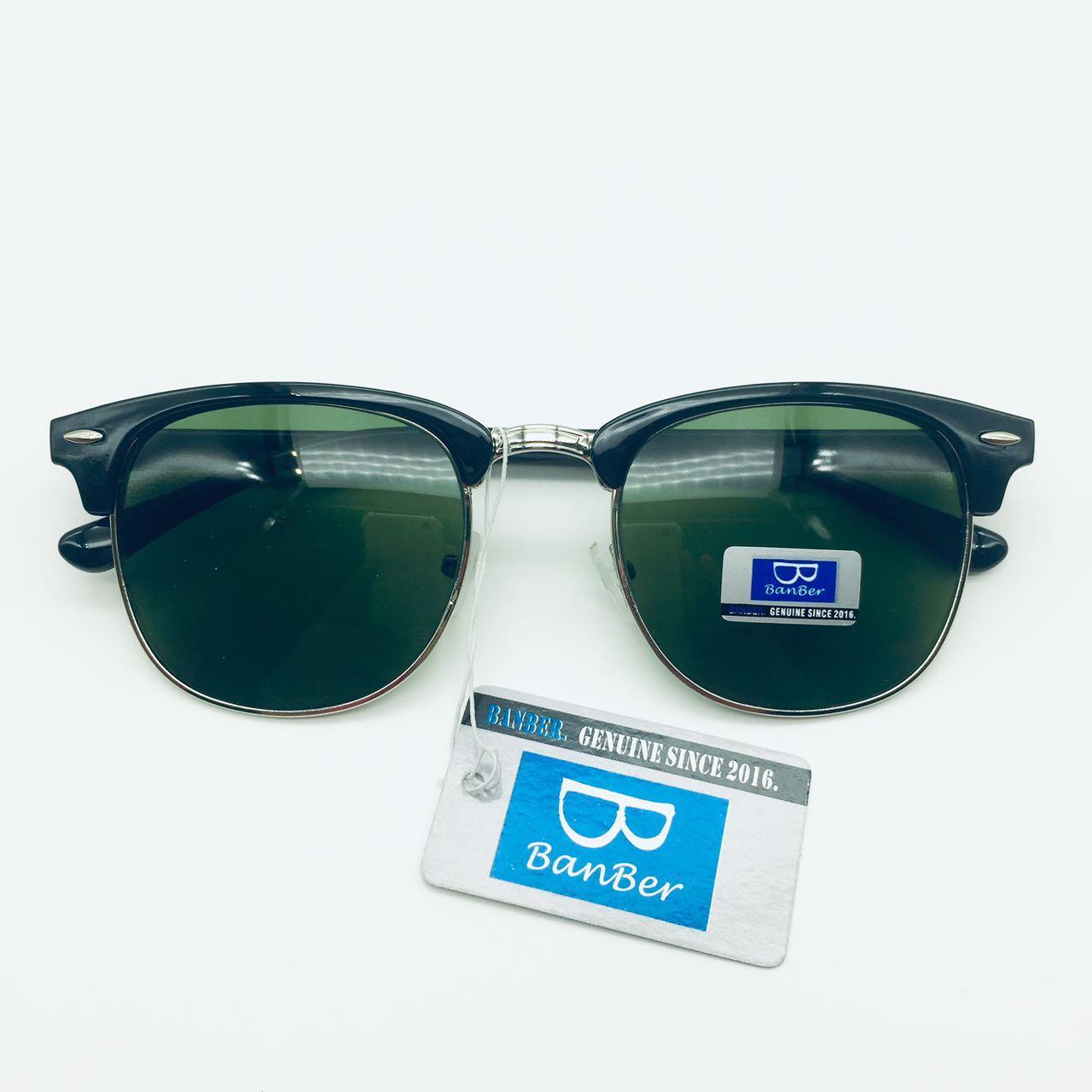 แว่นกันแดด T3016 เลน์เทา เลนส์เขียวUV 400 แว่นแฟชั่น ผู้หญิง ผู้ชาย มีให้เลือก3สี ไม่รวมอุปกรณ์