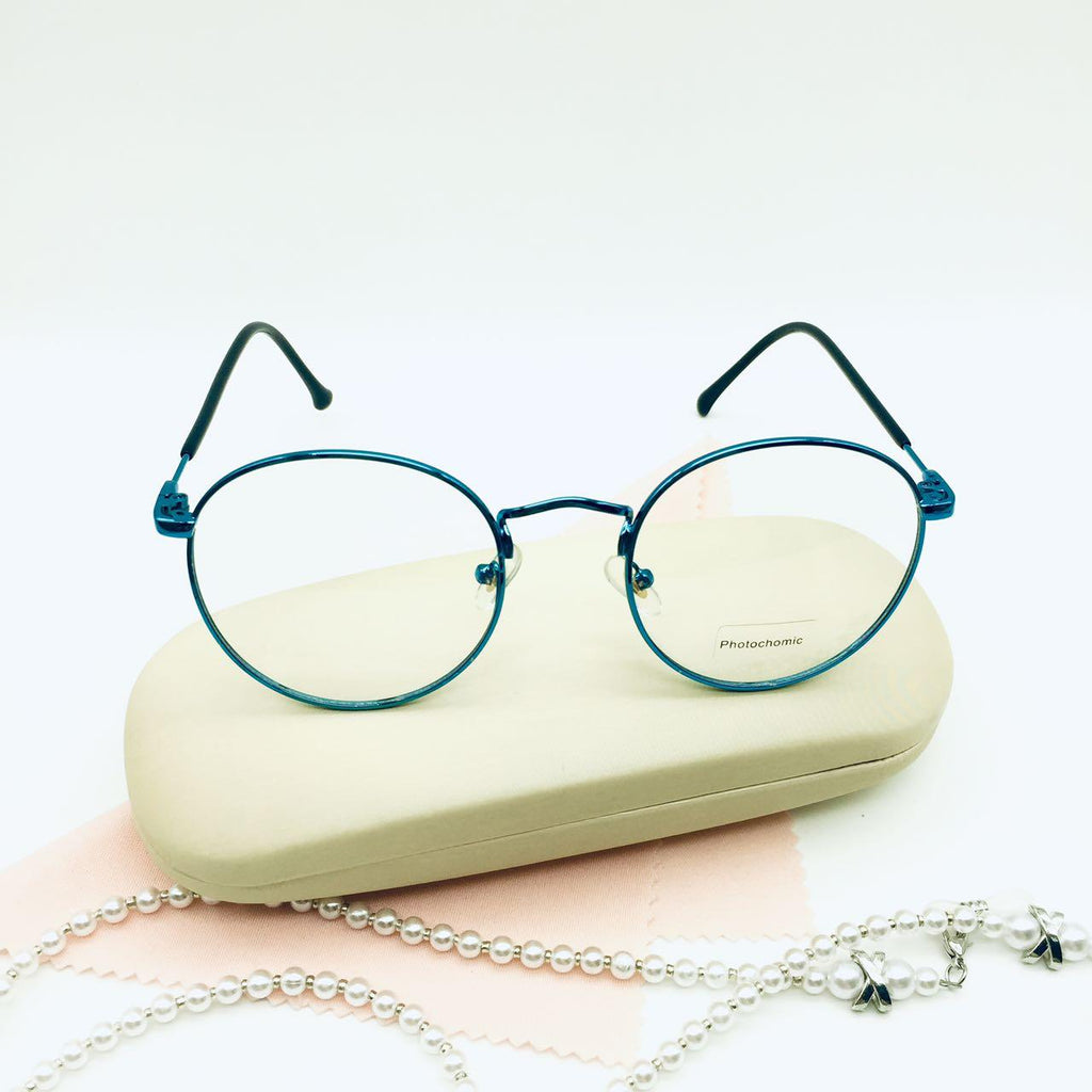 แว่นตาปรับแสง Photochromic blue filter เลนส์เปลี่ยนสีได้เมื่อออกแดด รุ่น 2001Auto กรอบโลหะ มีให้เลือก10 สี ไม่รวมอุปกรณ์