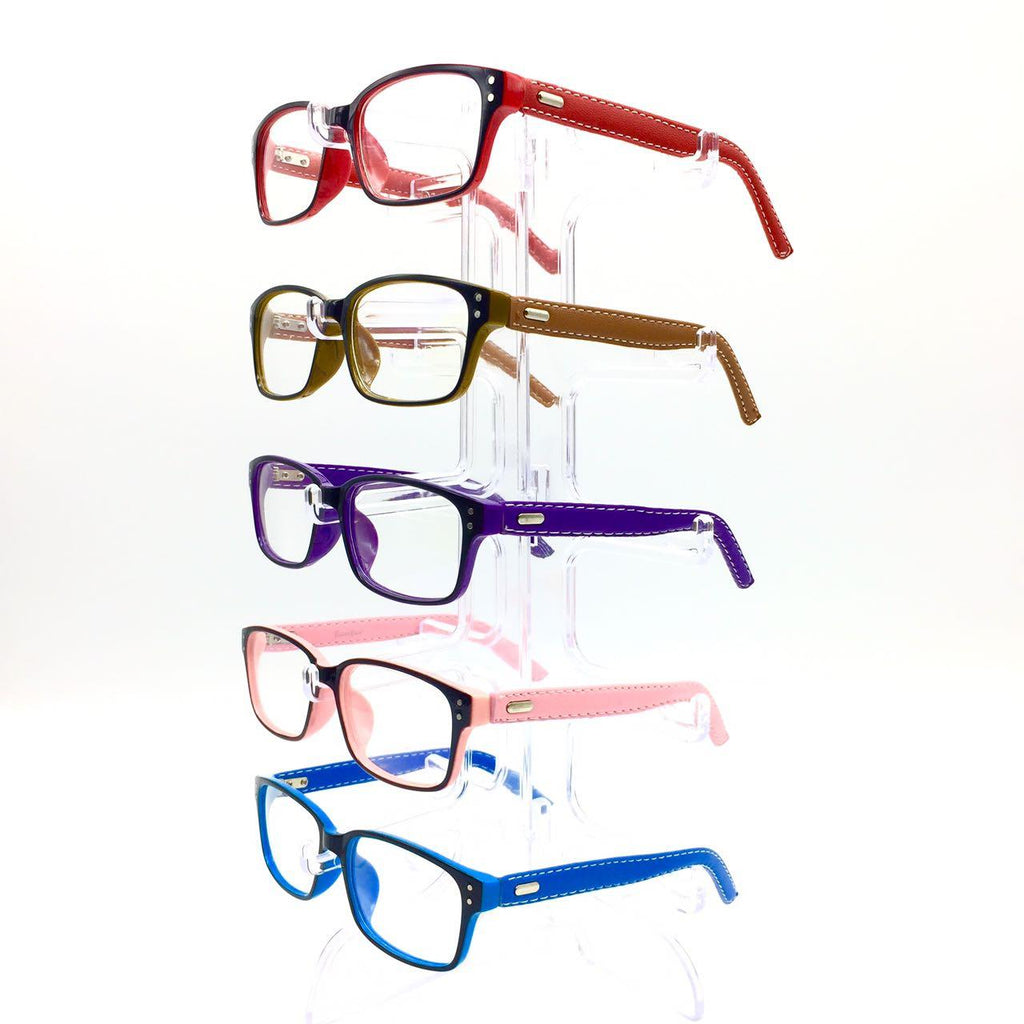 แว่นตาสายตายาว แฟชั่น รุ่น 7801 กรอบพลาสติก ขาหนัง มีให้เลือก7สี ไม่รวมอุปกรณ์