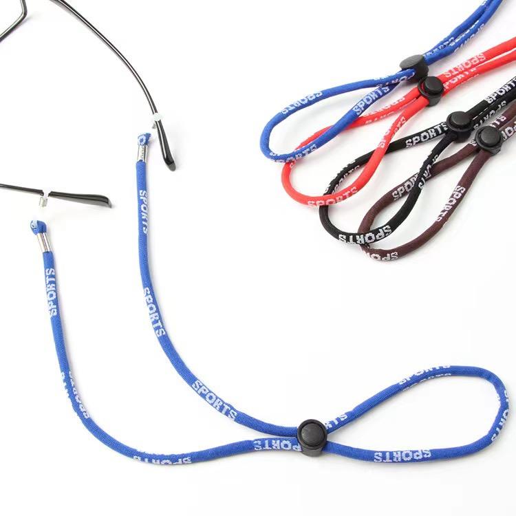สายคล้องแว่นตา sport rope ทรงสปอร์ต สายผ้ายืด สายเล็ก ปรับความยาวได้ มี4สี ใช้ได้ทั้งผู้ชาย-ผู้หญิง ไม่รวมอุปกรณ์