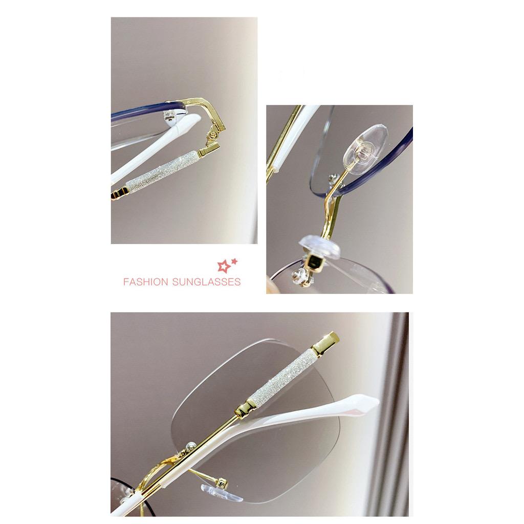 **แถมกล่อง+ผ้า**แว่นกรองแสง ออกแดดเปลี่ยนสี รุ่น 6005Auto ออกแดดเปลี่ยนสีได้ สายตายาวงานแฟชั่นสุดฮิตใส่แล้วสวยสุดๆ กันแดดแว่นตาปรับแสงออโต้ไร้กรอบ