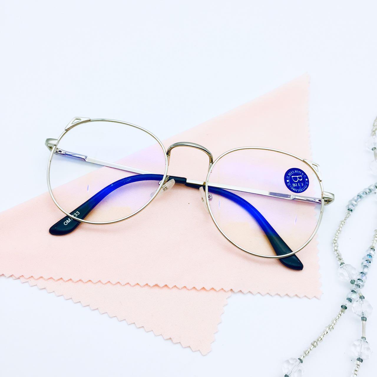 แว่นตากรองแสง รุ่น 7733 กรอบโลหะ มีให้เลือก5สี เลนส์BlueBlockกรองแสงสีฟ้า ปกป้องดวงตาจากแสงคอมพิวเตอร์ ไม่รวมอุปกรณ์