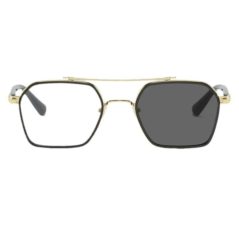 แว่นตาปรับแสงออโต้ รุ่น 0039Auto ทรงเหลี่ยมมีคานสุดเท่ใส่สวย Photochromic blue filter เลนส์เปลี่ยนสีได้เมื่อออกแดด กรอบโลหะ มีให้เลือก4สี ไม่รวมอุปกรณ์