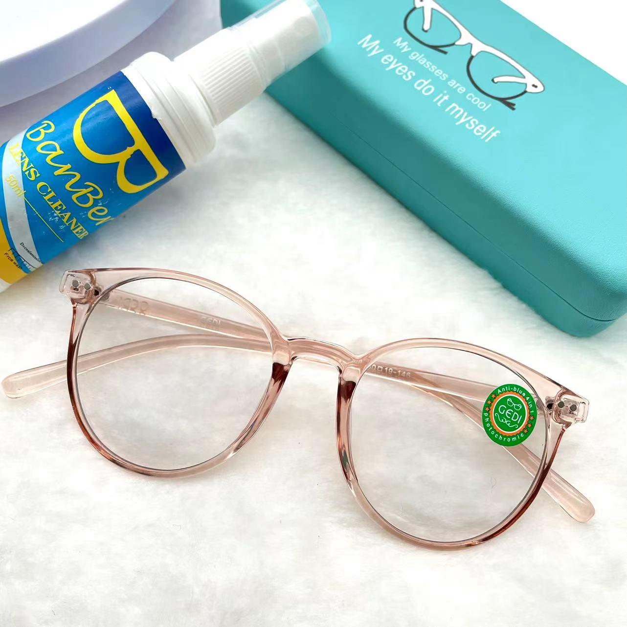 แว่นตาปรับแสงออโต้ รุ่น 2498Auto ทรงหยดน้ำเล็กงานเข้าใหม่สีสวยใส่แล้วหน้าสวย Photochromic blue filter เลนส์เปลี่ยนสีได้เมื่อออกแดด กรอบพลาสติก มีให้เลือก5สี ไม่รวมอุปกรณ์