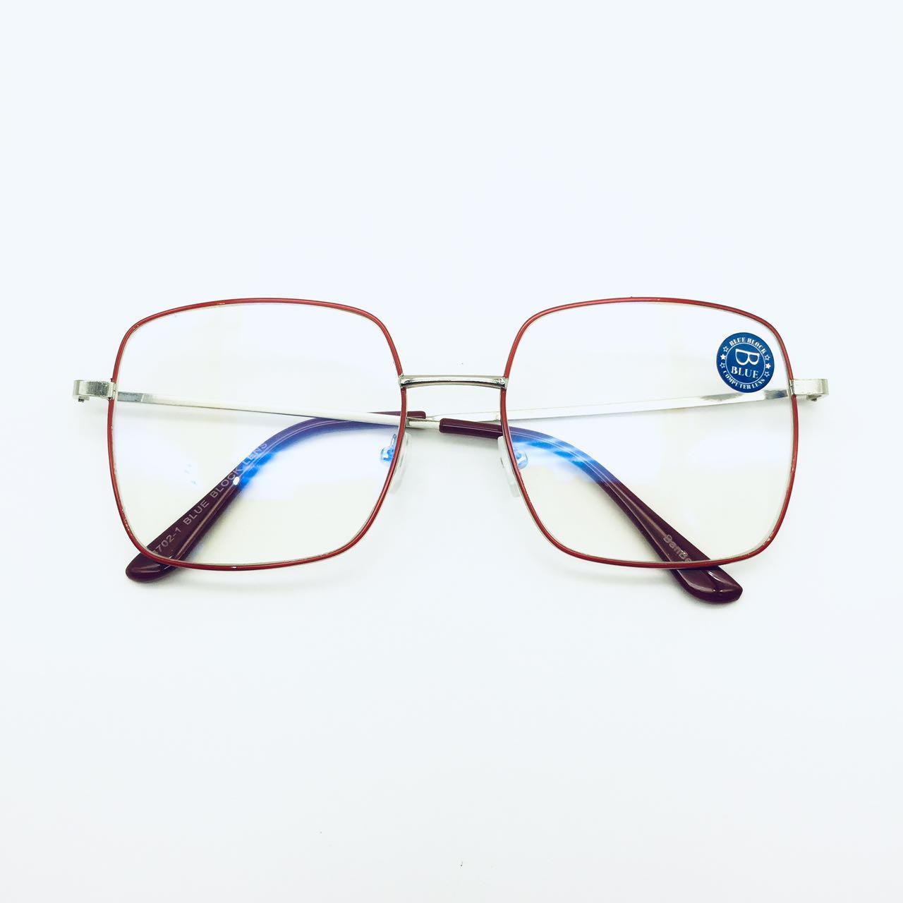 แว่นตากรองแสง รุ่น 8702-1 กรอบโลหะ มีให้เลือก6สี เลนส์BlueBlockกรองแสงสีฟ้า ปกป้องดวงตาจากแสงคอมพิวเตอร์ ไม่รวมอุปกรณ์