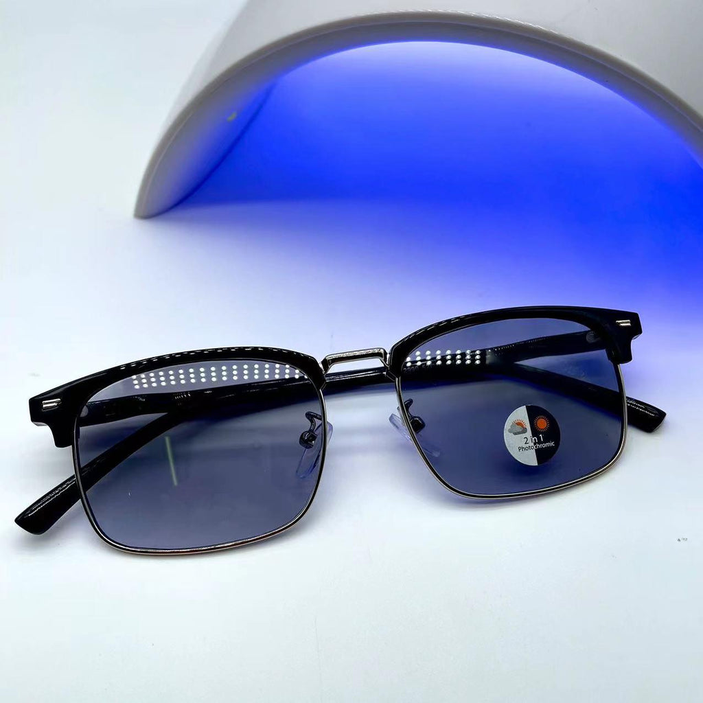 แว่นตาปรับแสงออโต้ รุ่น 2990Auto ทรงเหลี่ยมกรอบพลาสติก+โลหะ Photochromic blue filter เลนส์เปลี่ยนสีได้เมื่อออกแดด มีให้เลือก2สี ไม่รวมอุปกรณ์