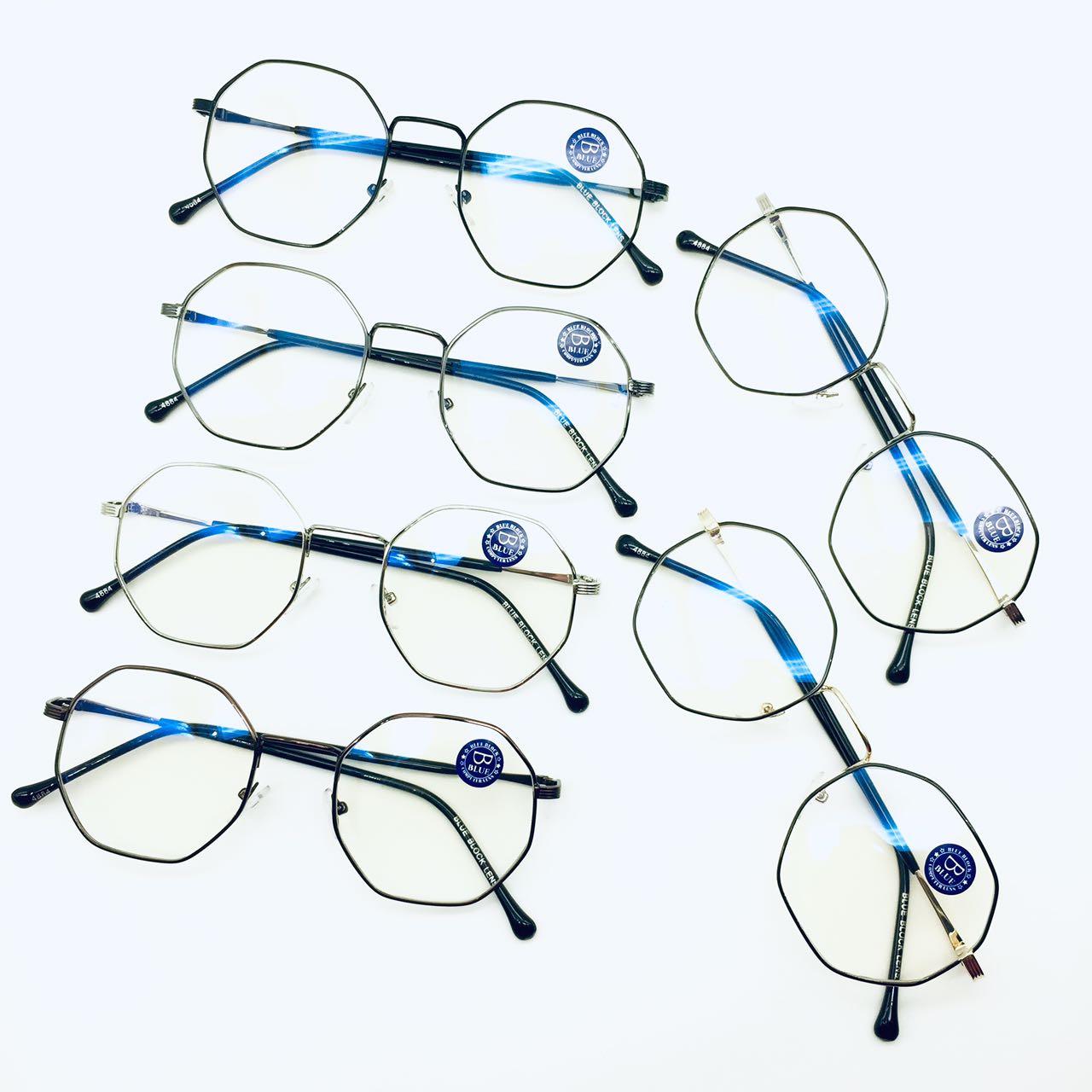 แว่นตากรองแสง รุ่น 4884 กรอบโลหะ มีให้เลือก6สี เลนส์BlueBlockกรองแสงสีฟ้า ปกป้องดวงตาจากแสงคอมพิวเตอร์ ไม่รวมอุปกรณ์