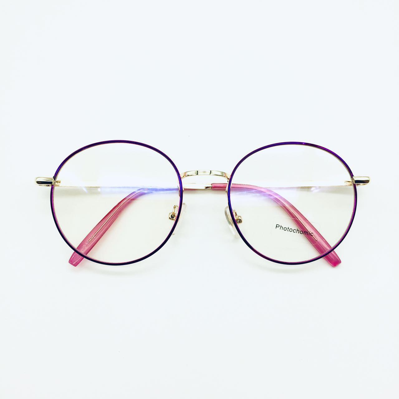 แว่นตาปรับแสง Photochromic blue filter เลนส์เปลี่ยนสีได้เมื่อออกแดด รุ่น 21002Auto กรอบโลหะ มีให้เลือก10สี ไม่รวมอุปกรณ์